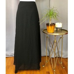 BLACK RAINN Textured Dot Maxi Skirt